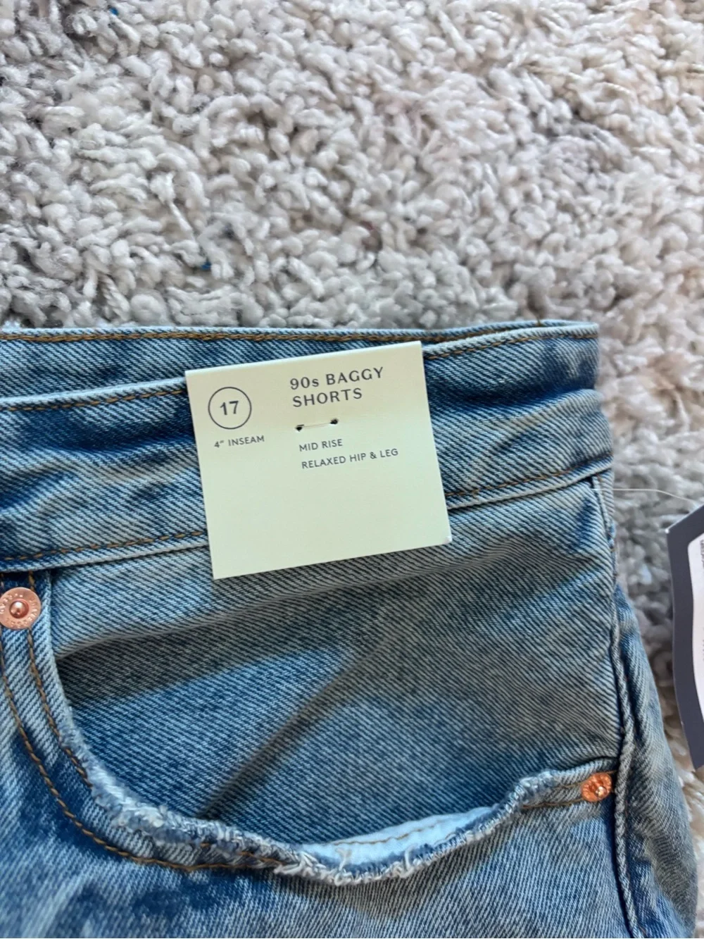 Classic High-Rise Denim Shorts in Blue